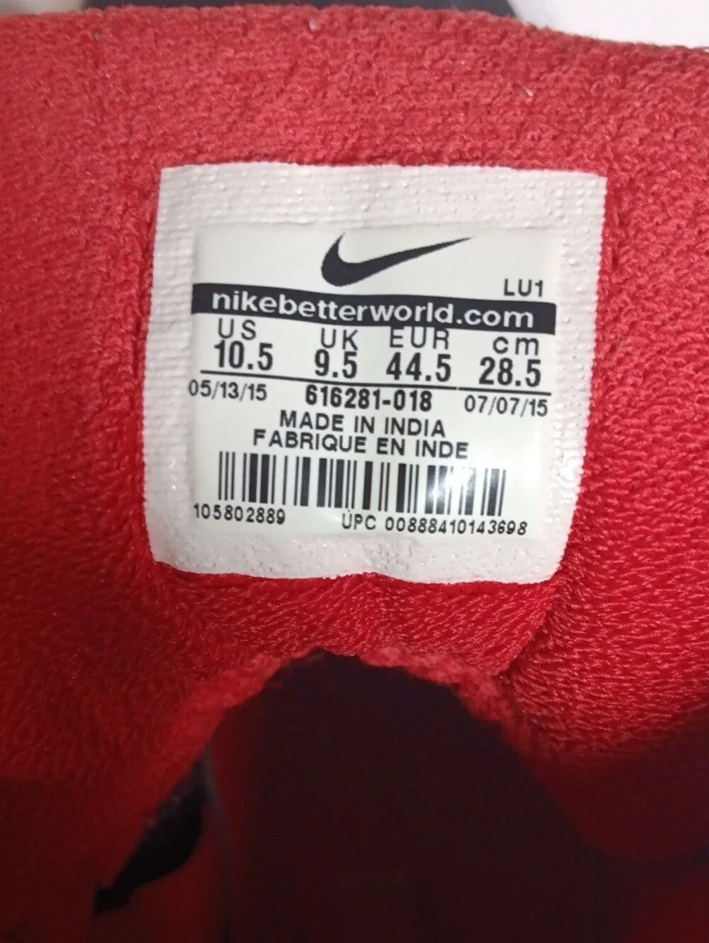Nike 2015 Force Men's High-Top Sneakers in Black, Red and White Swoosh